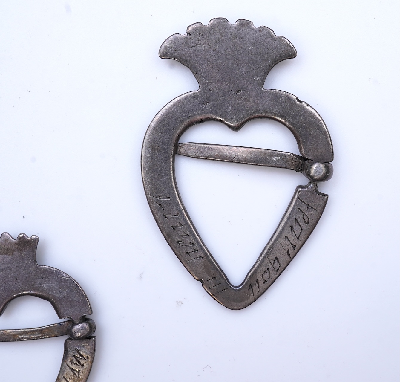 Two Scottish 'Luckenbooth' brooches, 18th century